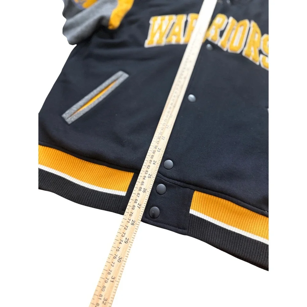 Mitchell & Ness Golden State Warriors Varsity Jacket Black Grey Yellow Mens L